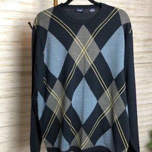 Combo Sport 100% Wool Argyle Sweater